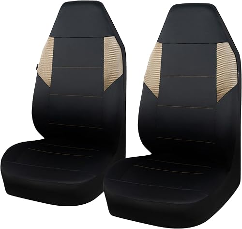 CAR-GRAND Funda para Asiento de Auto Deportiva con Respaldo Alto y Aire Fresco de Ajuste Universal, Compatible con Bolsa de Aire para Auto,