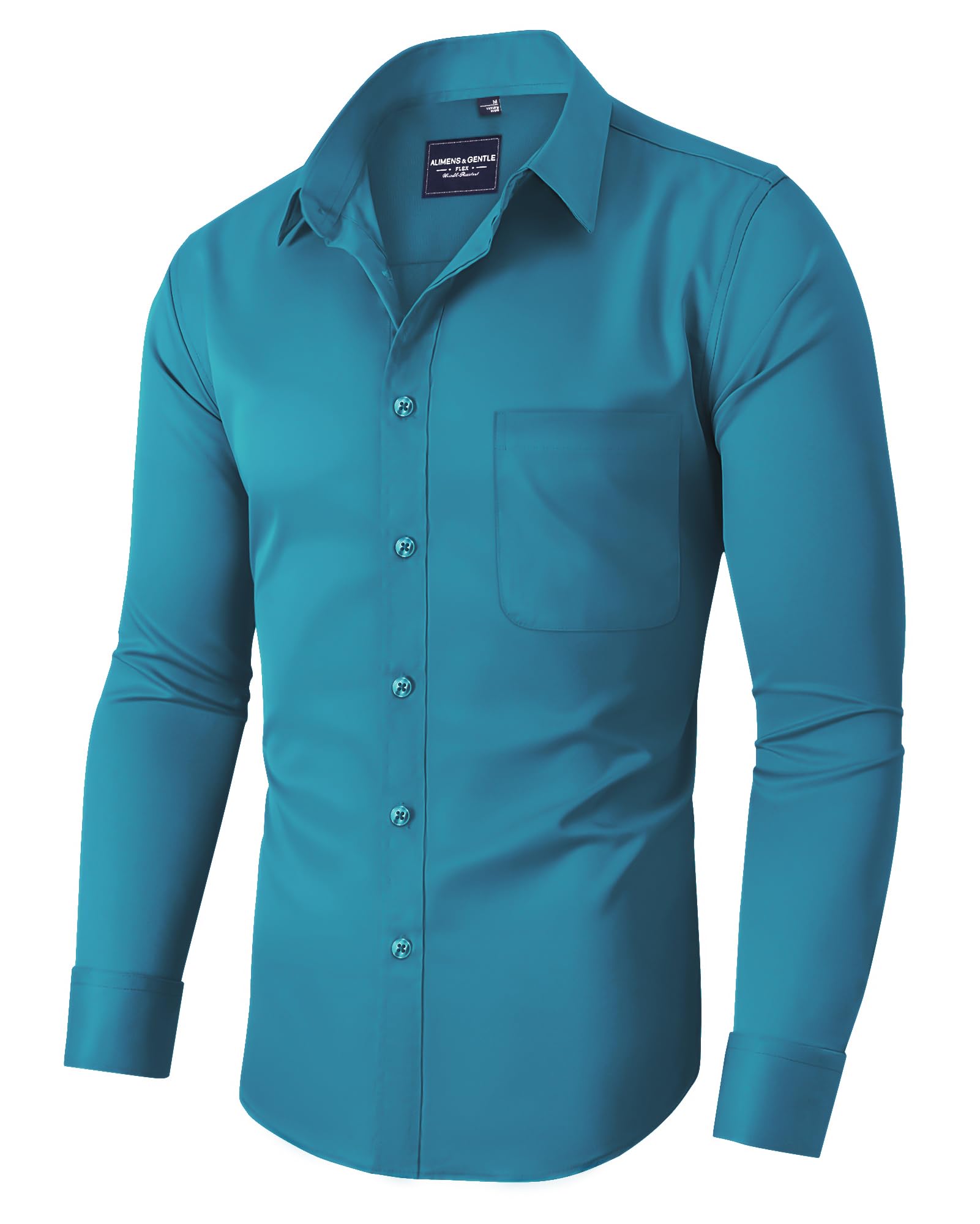 Alimens & Gentle Men's Button Down Shirt - Oxford Cotton Casual Dress Shirt For Office & Daily Wear - View #8
