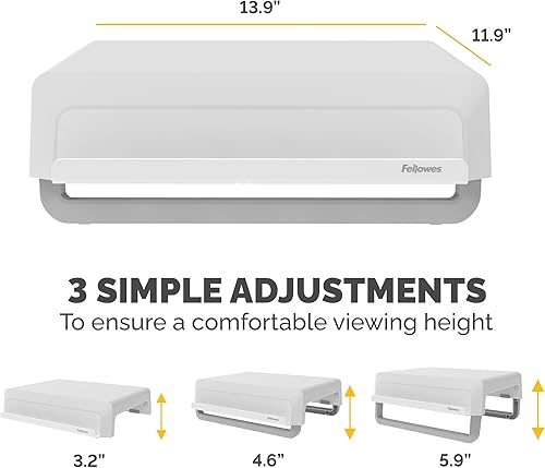 Miniatura 4 de Fellowes Breyta - Soporte ergonómico de altura ajustable para monitor y portátil, color blanco