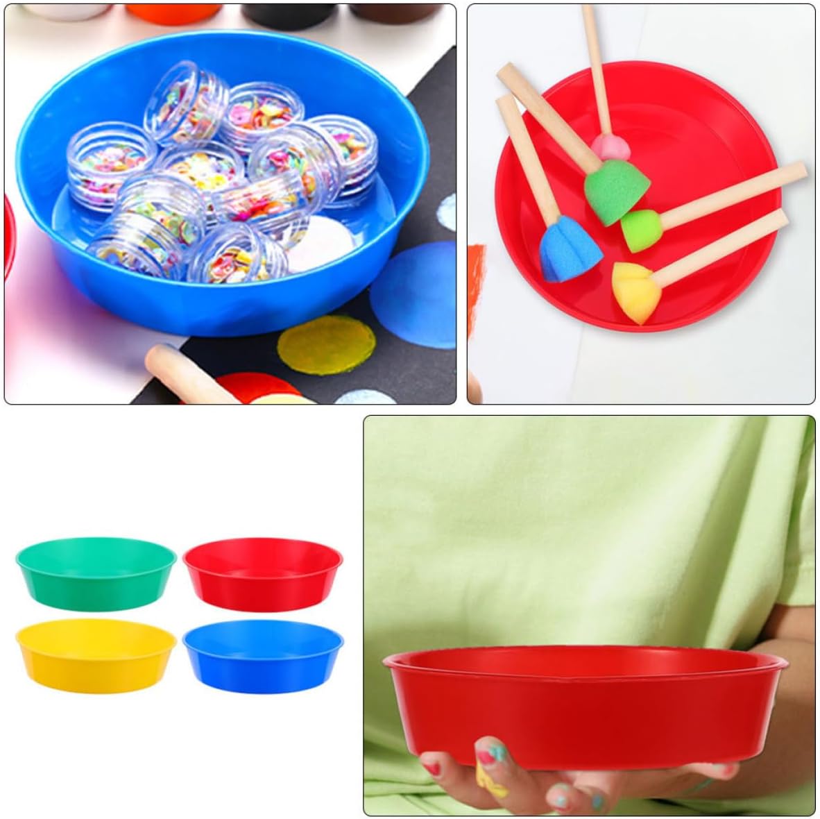 8pcs Plastic Artist Mixing Trays with Bright Design Paint Pallets for Watercolor and Painting Convenient Color Mixing Palette Kit for Painters and Art Enthusiasts