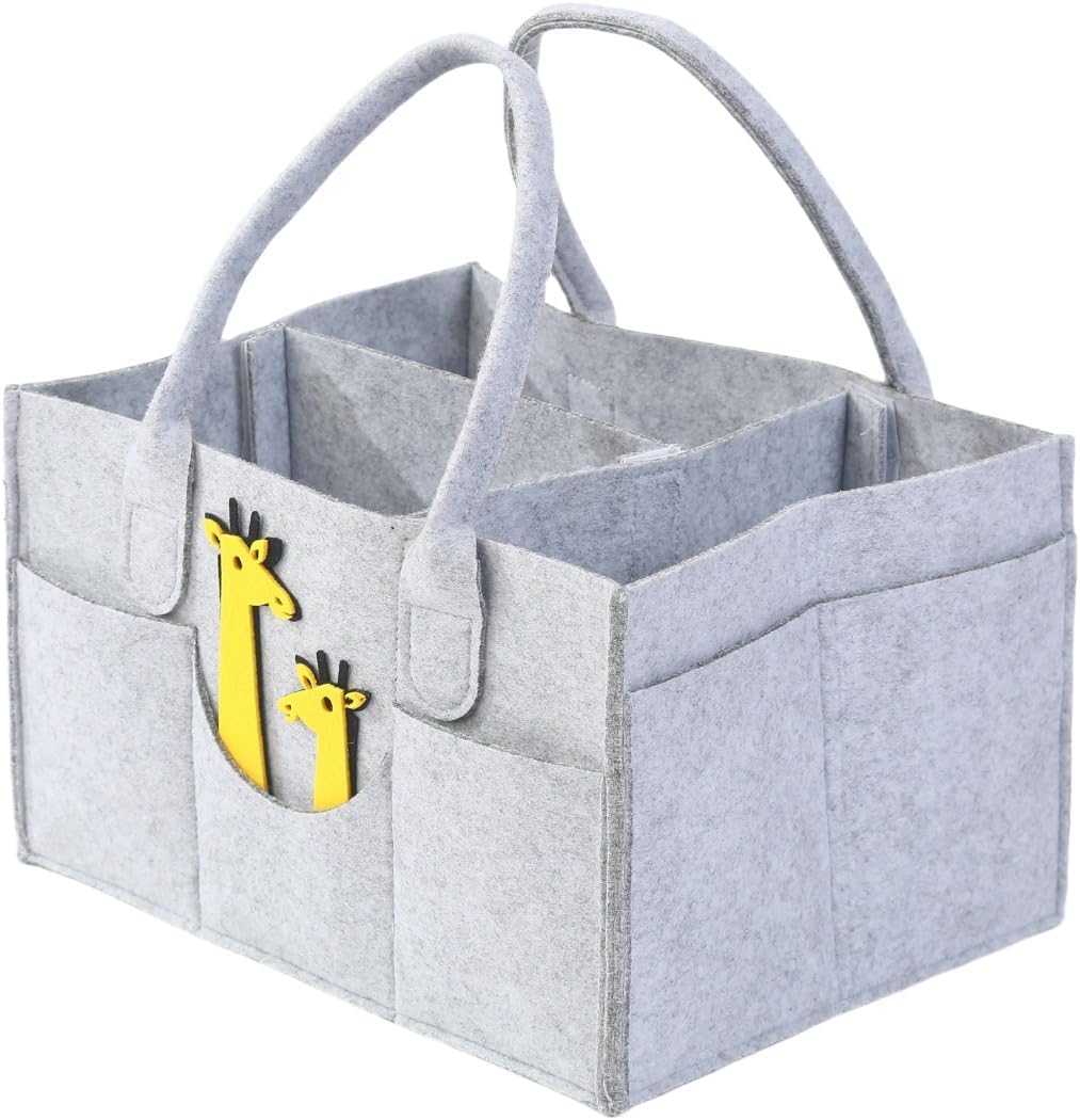 Mkshop Men's Grey Nappy Caddy, Sturdy Portable, Washable Baby Caddy With Detachable Compartts. Baby Essentials For Newborn, Nappy Organiser For Indoor And Outdoor Use. Newborn Essentials For Diaper Caddy.