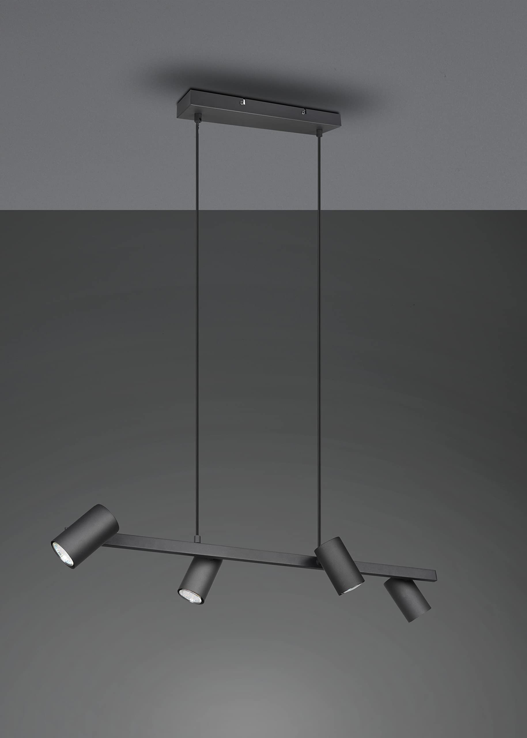 Trio Leuchten Pendelleuchte Marley 302400432, Metall Schwarz matt, exkl. 4x GU10