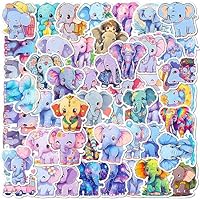 Elephant Stickers Pack 50PCS Cute Animal Stickers for Kids Adults, Kawaii Stickers for Water Bottles Laptop Luggage Icicrim Vinyl Waterproof Stickers Decals