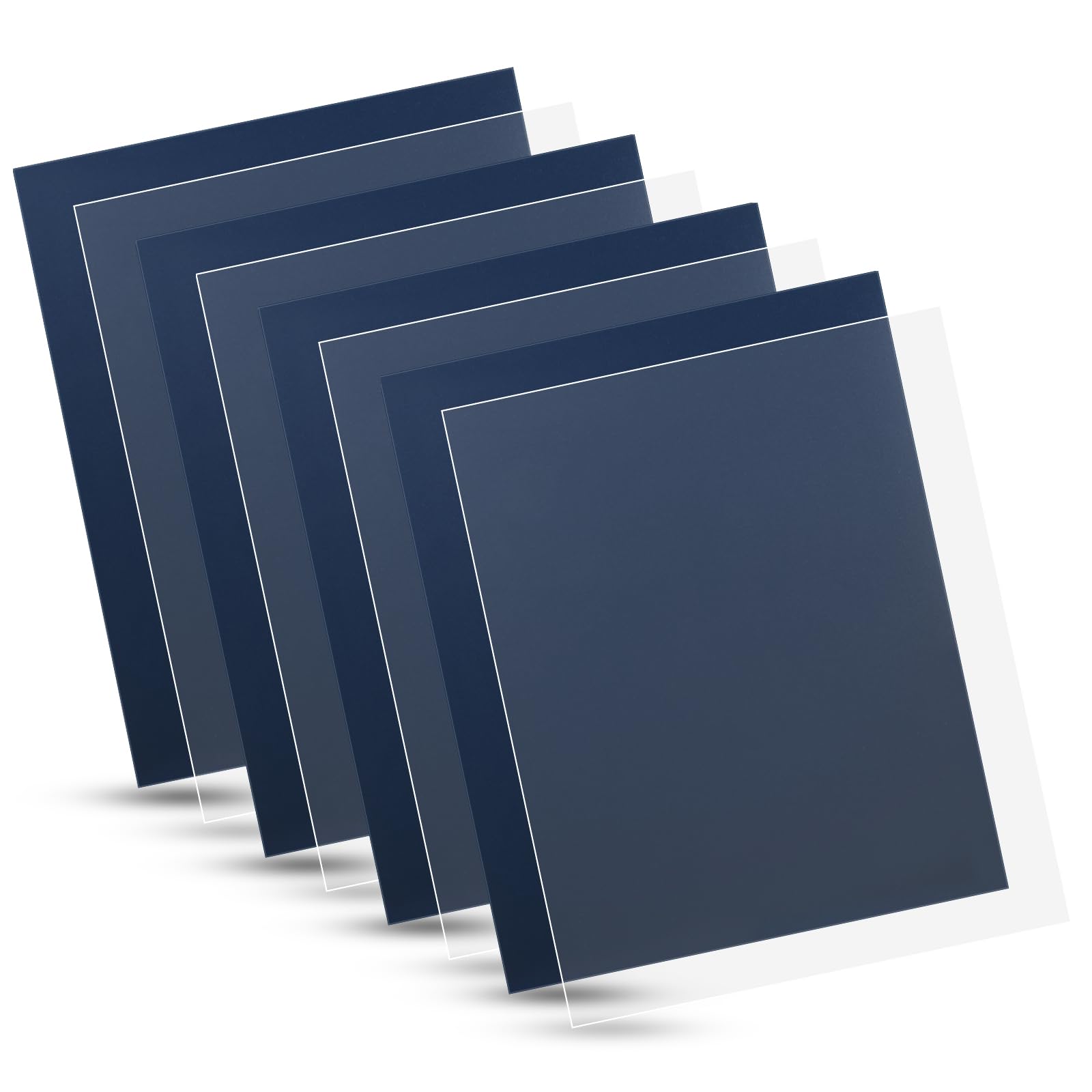 100 Pack Binding Covers Set, 8.5x11 Inches, Including 50 Pcs 12 Mil Ultra Clear PET Binding Covers, 50 Pcs 12 Mil Navy Sand Textured