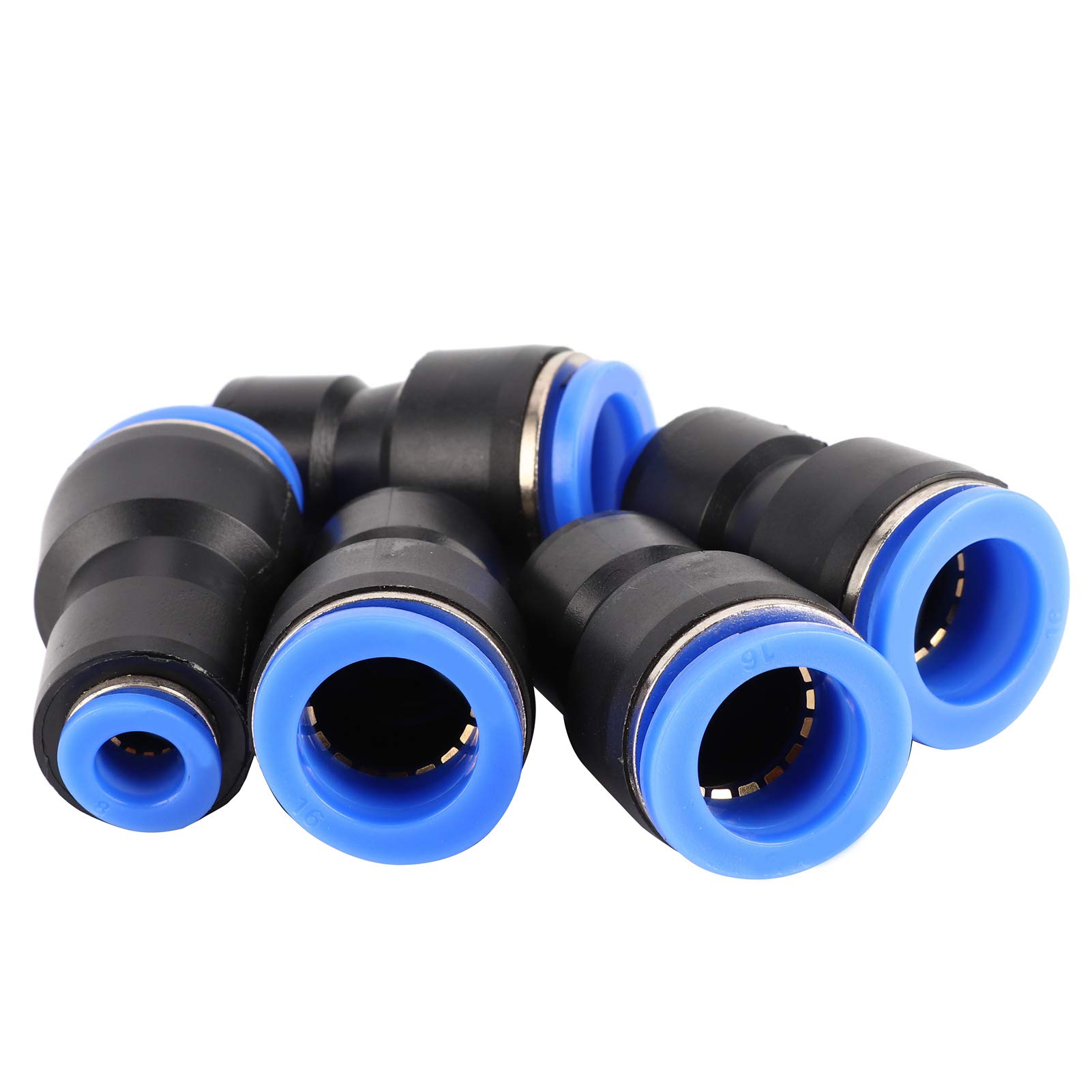 50 piezas Conector de tubería Conectores rápidos de tubo de aire de PU de 2 vías Accesorio de manguera a presión PG16 8 para sistemas neumáticos y transmisión de gas Material
