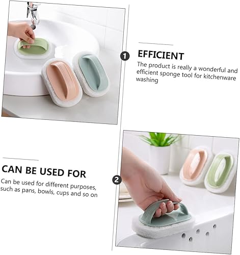 Miniatura 4 de Yardwe Juego de esponjas de limpieza lindas para azulejos de baño, limpieza de cocina, cepillo de esponja apto para lavavajillas
