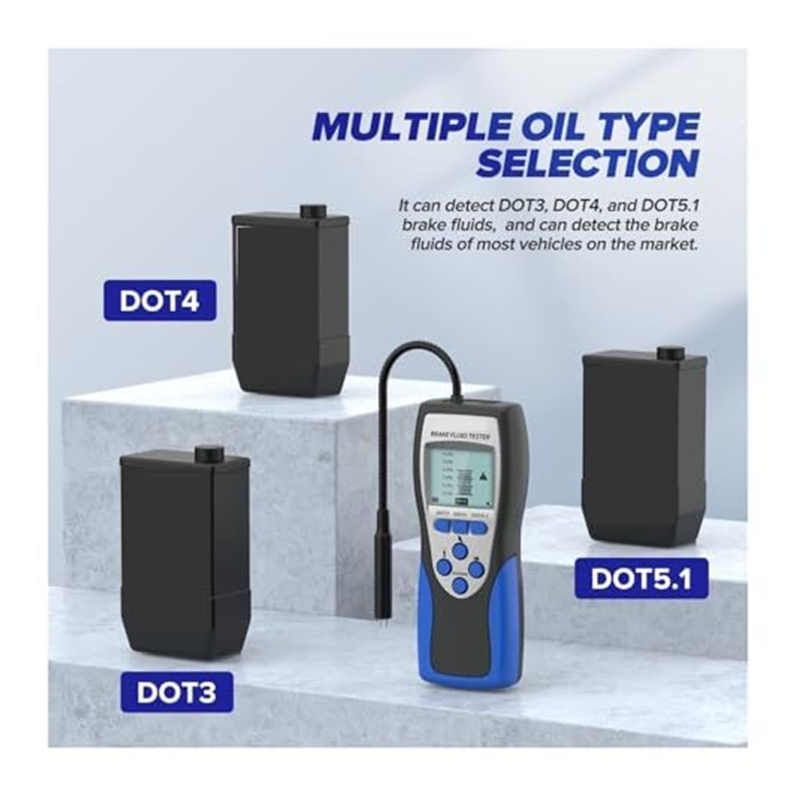 Tester del liquido dei freni con display a LED, dispositivo portatile for il controllo della qualità e dell'olio motore