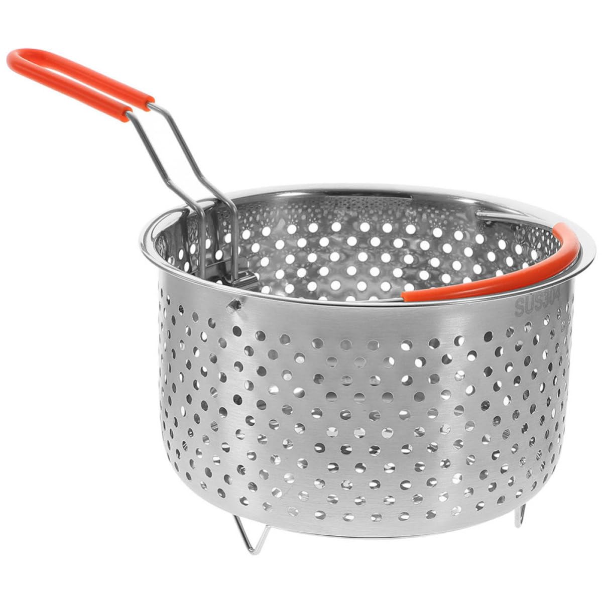 Cesta para cocinar al vapor con drenaje rápido en acero