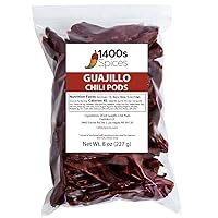 Vista 1 de 8oz Chile Guajillo sin tallo, pimientos secos enteros, chiles descolados por 1400s Spices