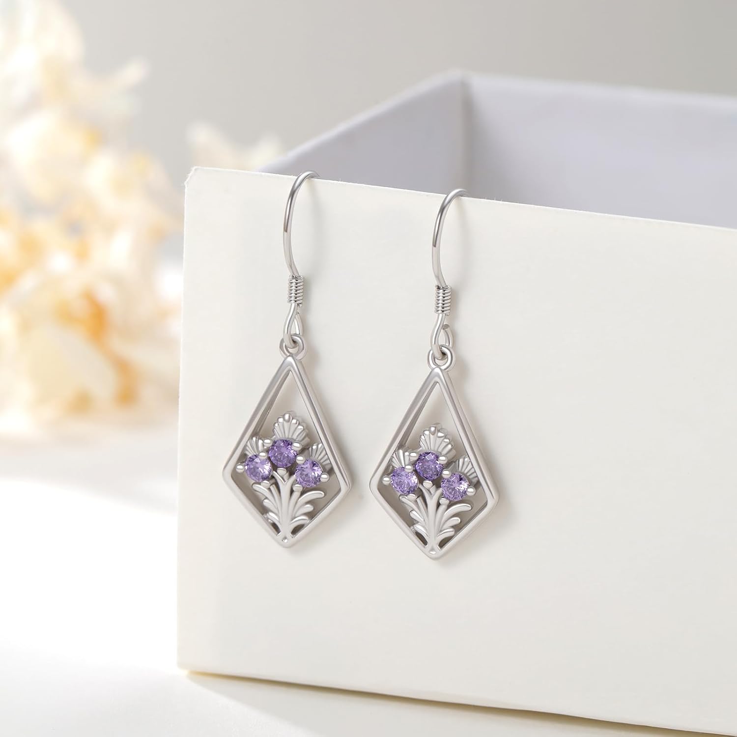 925 Sterling Silver Drop Dangle Huggie Earrings for Women Octopus/Cardinal/Cherry/Skull/Claddagh/Celtic/Scottish Thistle Earrings Trendy Jewelry Birthday Gift for Women Her Wife Friends - Image 5