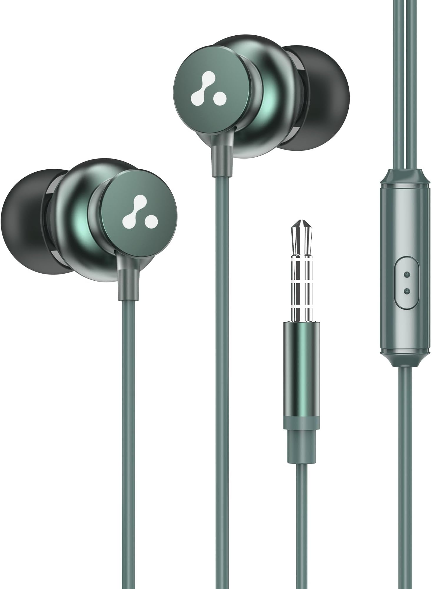 Stringz 38 Wired Headphones with Mic, Powerful HD Sound with High Bass, Tangle Free Cable, Comfort in Ear Fit, 3.5mm Jack (Green), Normal