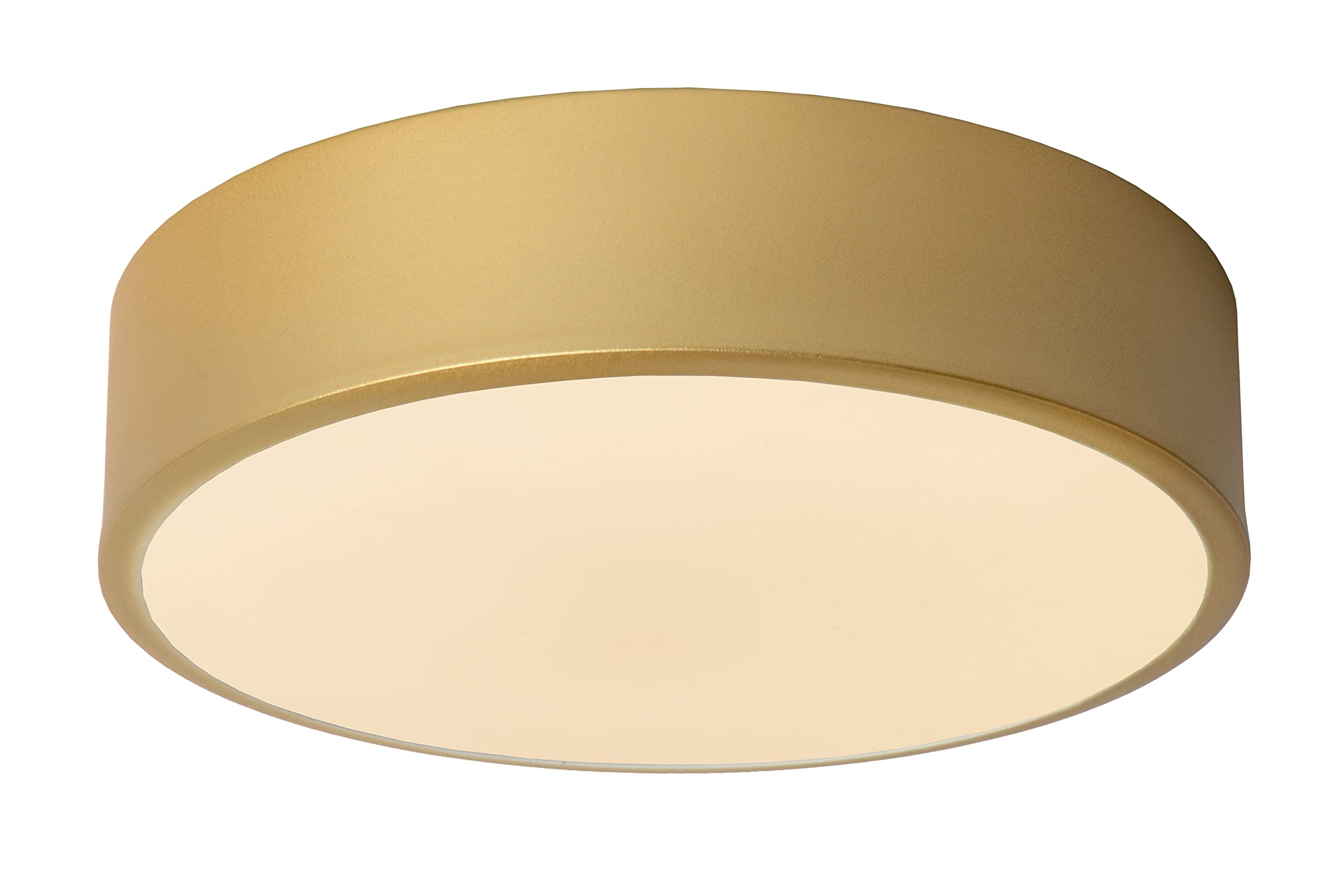 Lucide Matt Gold / Brass Unar - Flush Ceiling Light - Ø 20 Cm- Led 3 Stepdim - 1X12w 2700K - Matt Gold/Brass