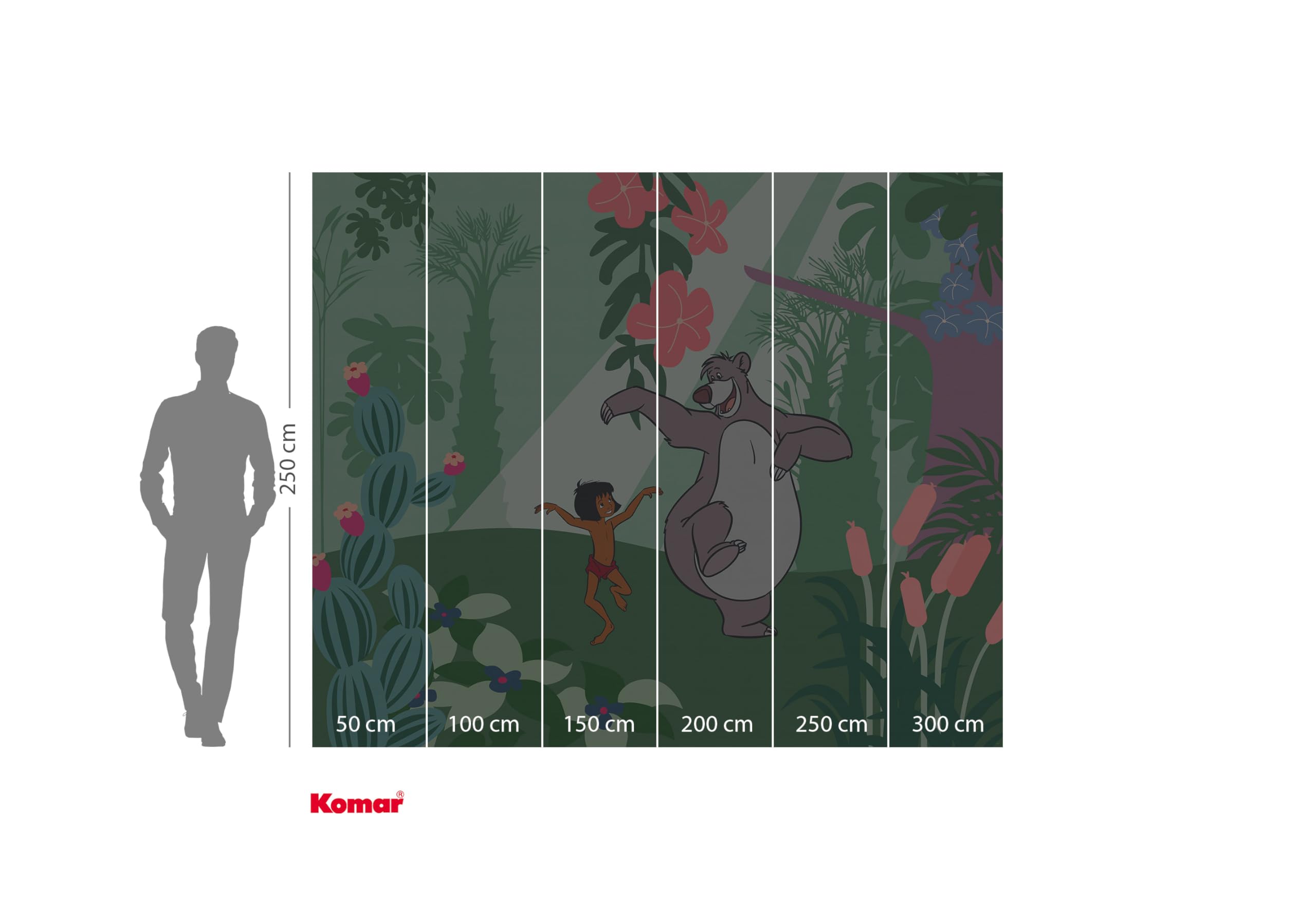Komar Disney Jungle Book Just Kidding Non-Woven Photo Wallpaper Size 300 x 250 cm Children's Bedroom Wallpaper - Image 3