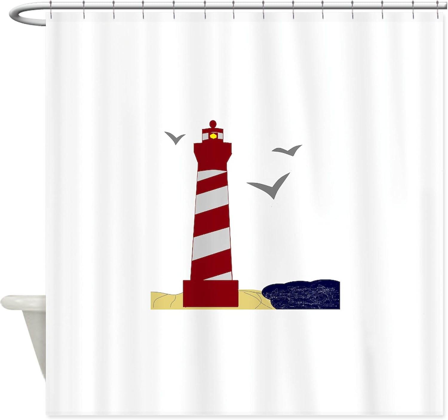 CafePress Lighthouse Decorative Fabric Shower Curtain