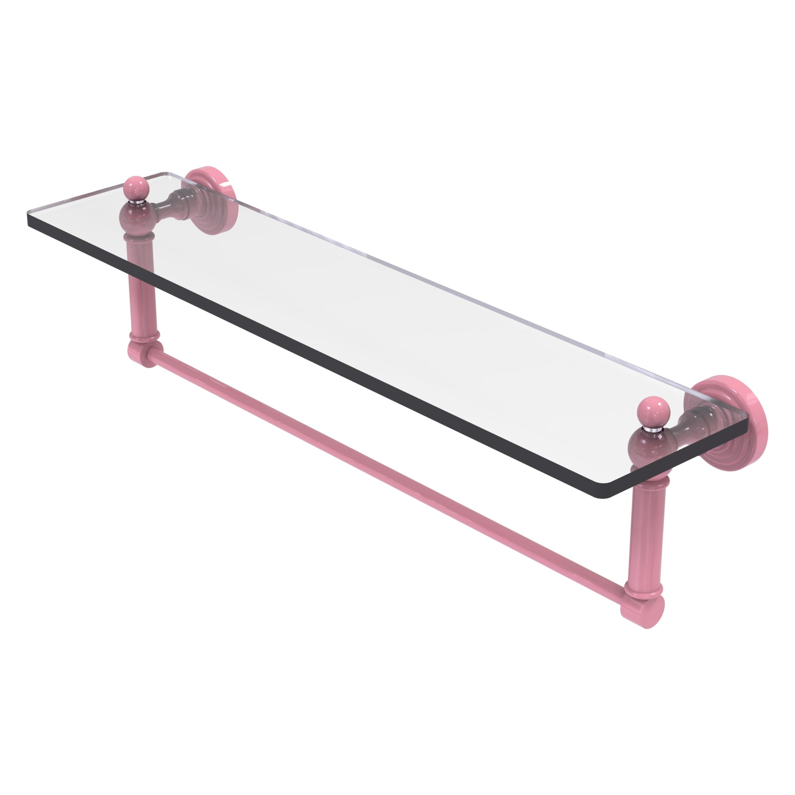 Allied Brass Prestige 24 Inch Glass Shelf - 1/4" Thick Tempered Glass, Solid Unlacquered Brass, Wall Mount