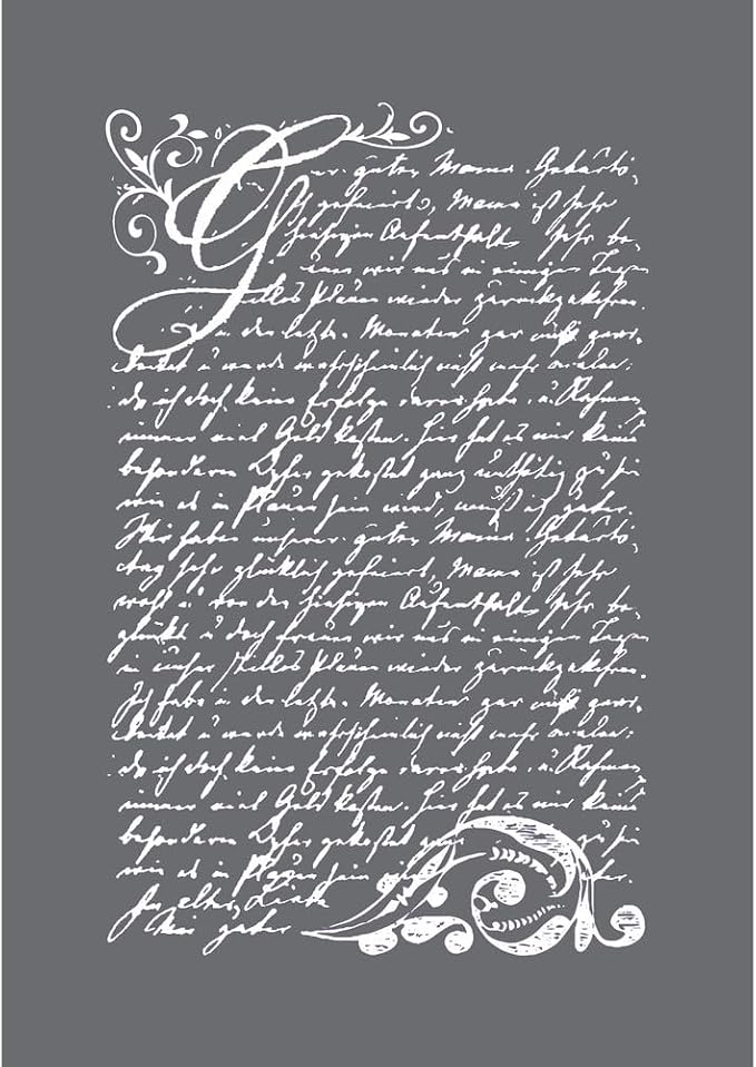 Rayher 45067000 Schablone Vintage Poesie, DIN A5, 1 Schabl.+1 Rakel im SB-Btl.