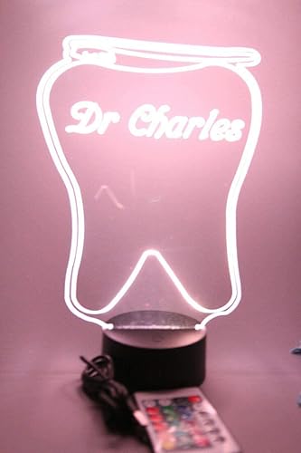 Miniatura 5 de MIRROR MANIA Lámpara LED con luz de dientes, lámpara de mesa dental grabada gratis para dientes y cepillo, nuestra nueva característica es wow,