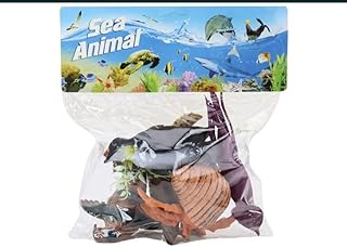 6 قطع من مجسمات حيوانات البحر.