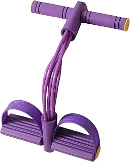 6-Tube Foot Pedal Resistance Band: Resistance Bands with Handles | 2026 New Upgrade 6-Tube Elastic Pedal Puller, Comfortable Handle & Non Slip Foot Pedal, Sit up Exercise Equipment