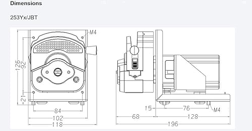 Miniatura 5 de Bomba peristáltica de alto flujo de 0.0-101.4 fl oz/min con motor paso a paso 24v bajo ruido, fácil montaje rápido carga tubo, programable