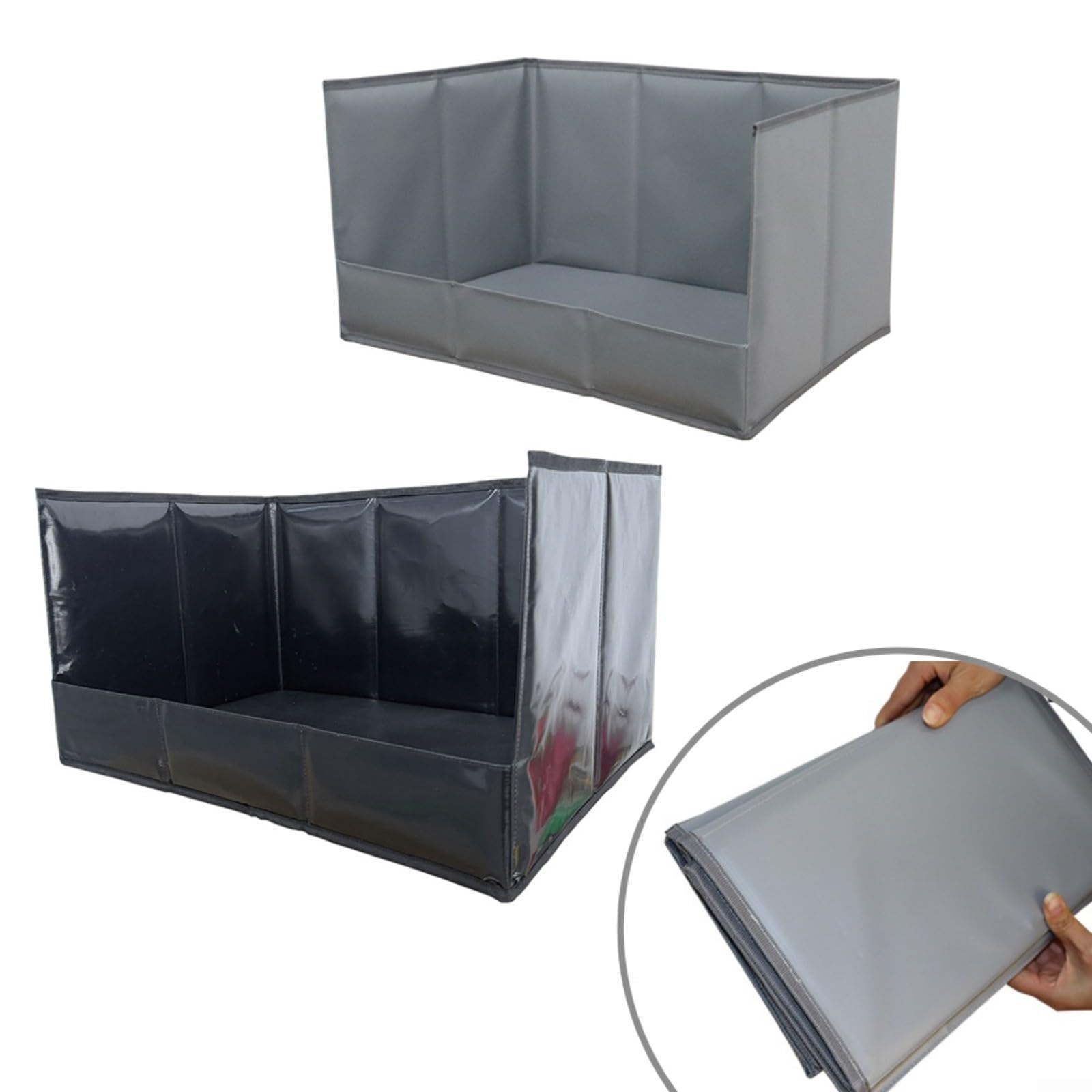 Töpfchen-Tablett für den Innenbereich, mit hohen Wänden, faltbar, wasserdicht, für kleine, mittelgroße Hunde, Grau (Grau, XL)