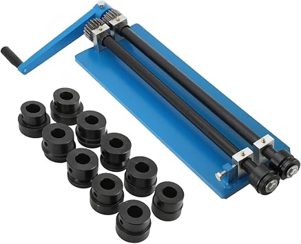 18 Sheet Metal Bead Roller, Bead Roller Former Swager Rotary Swaging Roller Bending Machine with 6 Die Sets