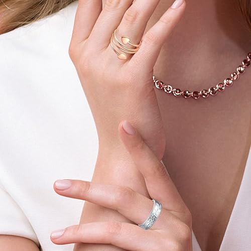 Miniatura 9 de 4 anillos de cobre para mujer, anillos magnéticos, imanes fuertes, cobre puro, ajustables