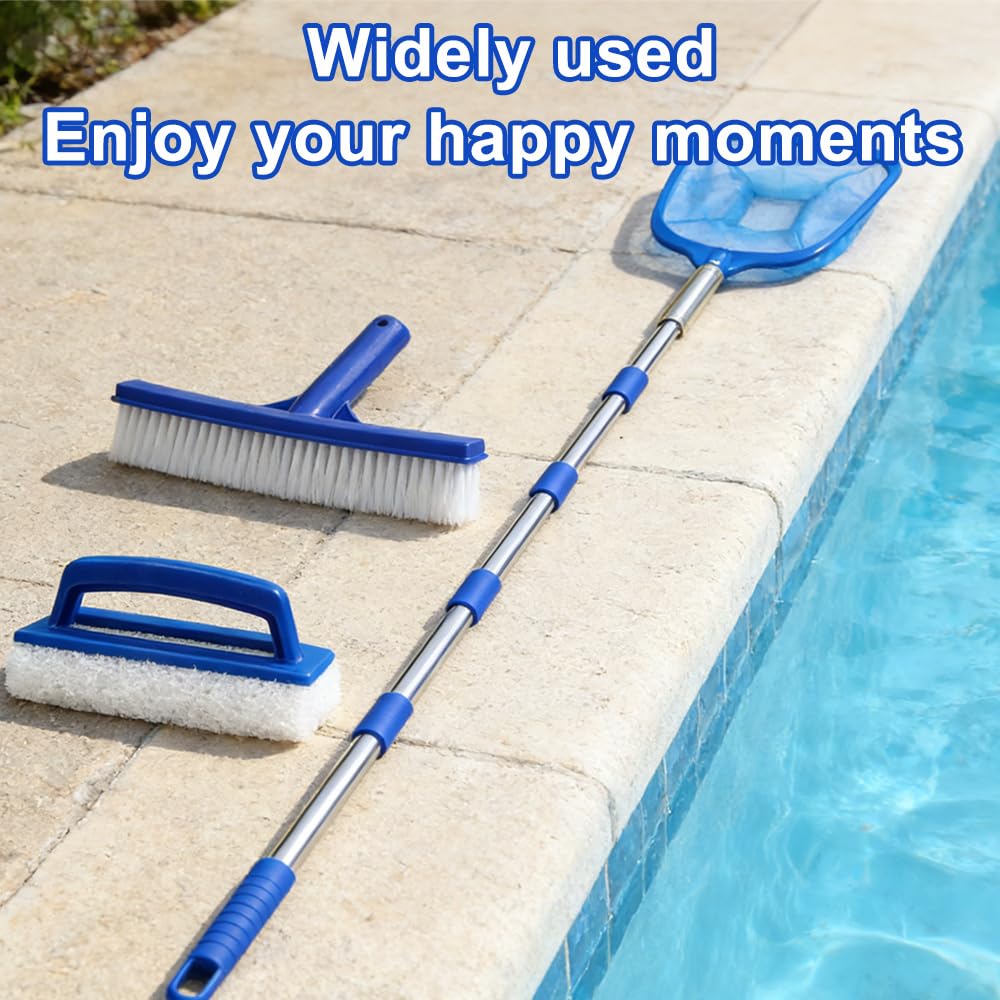 Épuisettes de Surface 218 cm,Épuisettes de Surface pour Piscine,Épuisette de Piscine,Filet de Piscine Skimmer,Filet Épuisette Piscine,Filet de Fond Piscine pour Nettoyer la Piscine,Fontaine,Bassins
