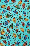 Journal: Turquoise hockey sticks and flaming goalie mask notebook