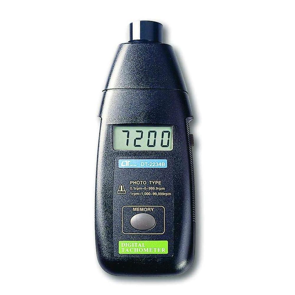 Non Contact Laser Photo Tachometer Measures RPM from 5 to 99,999 with High Accuracy, Data Hold, Memory Function and LCD Display Ideal for Industrial and Automotive Applications|Model : DT-2234B