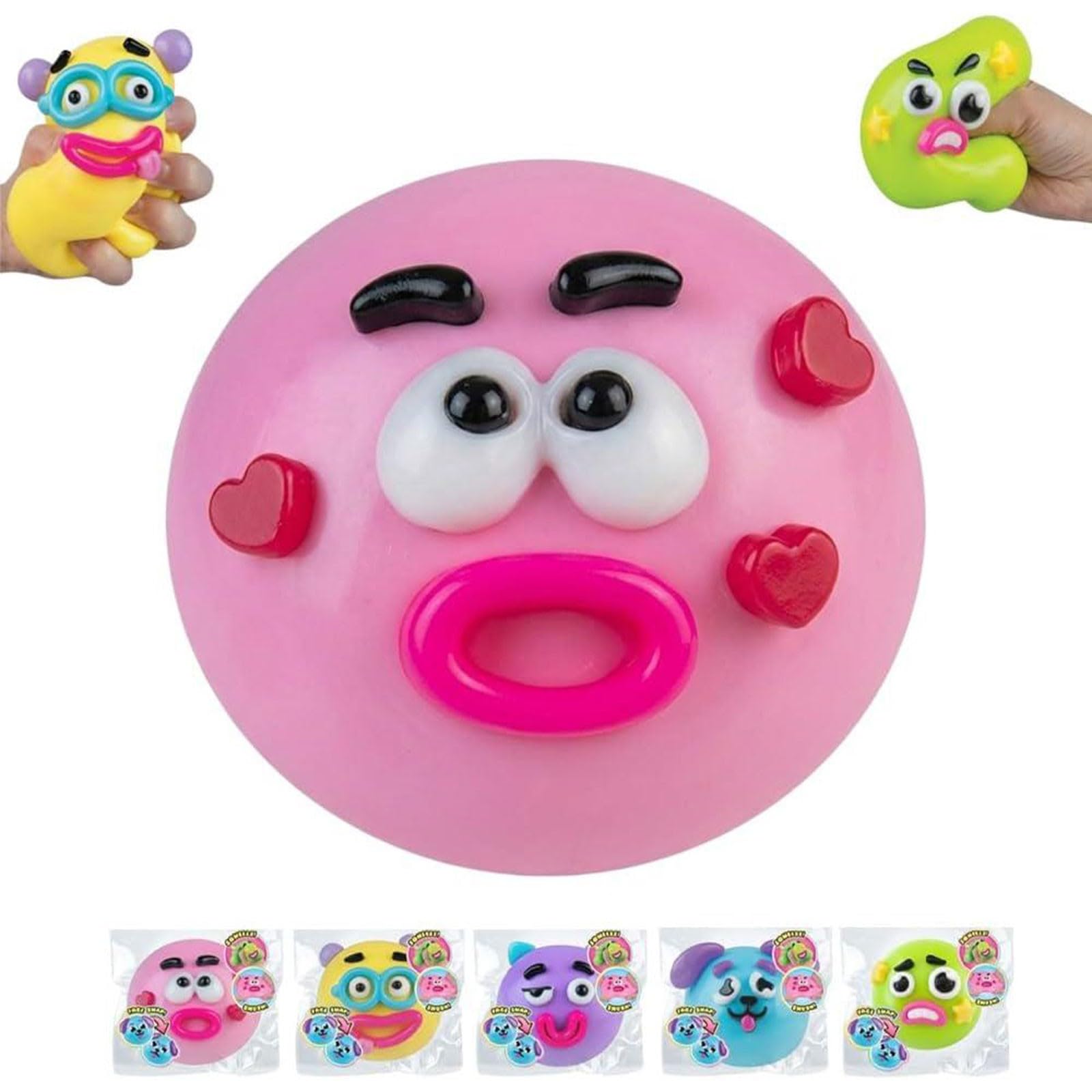Smusher Squishy Fidget Toy, Soft Interchangeable Squishy Face for Dogs Face Swap Stress Relief Sensory Squeeze Toy for Adults (PK)