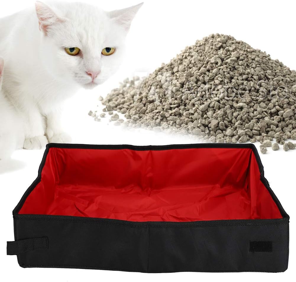 Semi Closed Folding Cat Litter Box Portable Indoor Outdoor Travel Camping Toilet Soft Pet Accessories for Small Dogs Cats Polyester Cloth 50x40x11cm