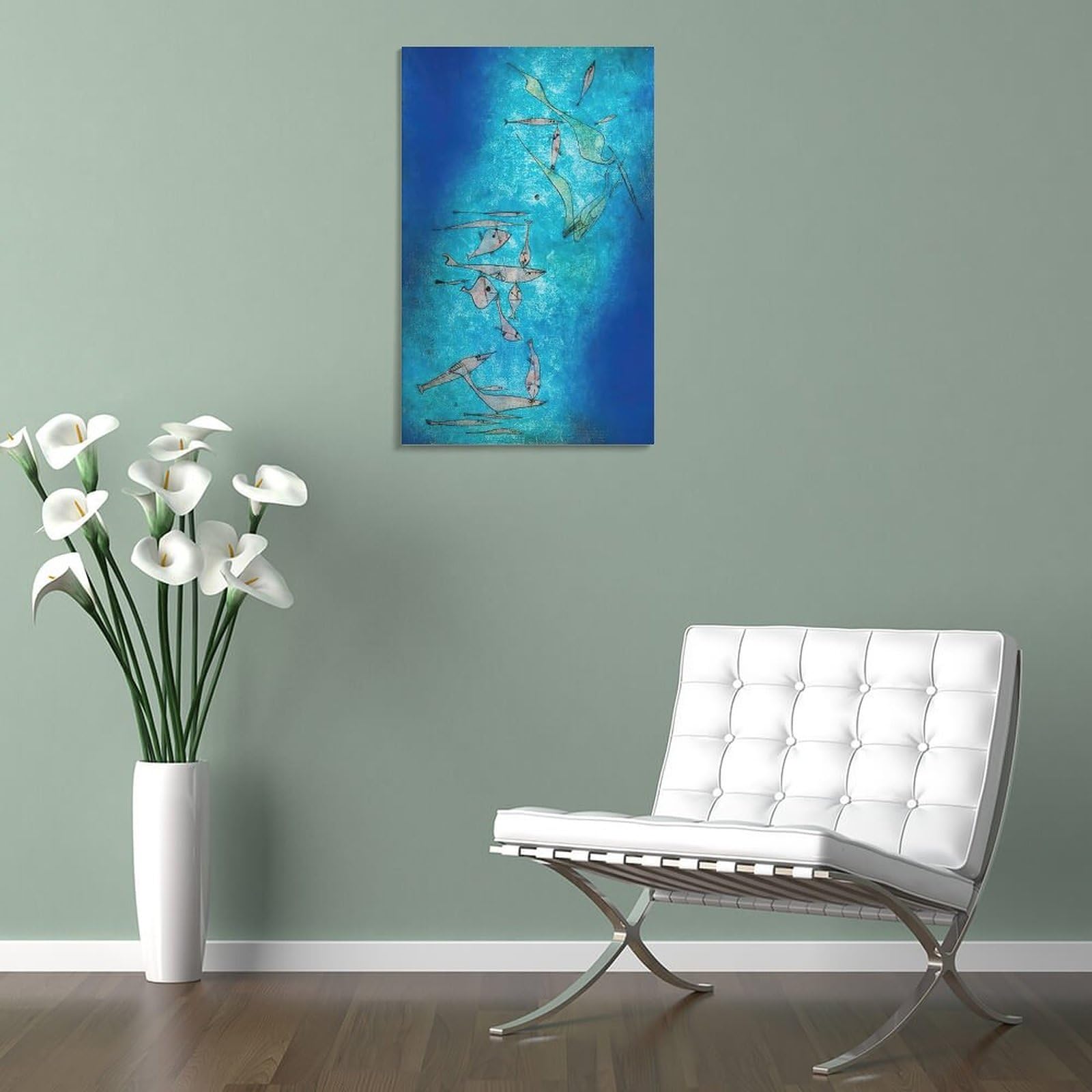 Amazon.co.jp: 魚の画像-パウル・クレー キャンバスの壁の芸術の 