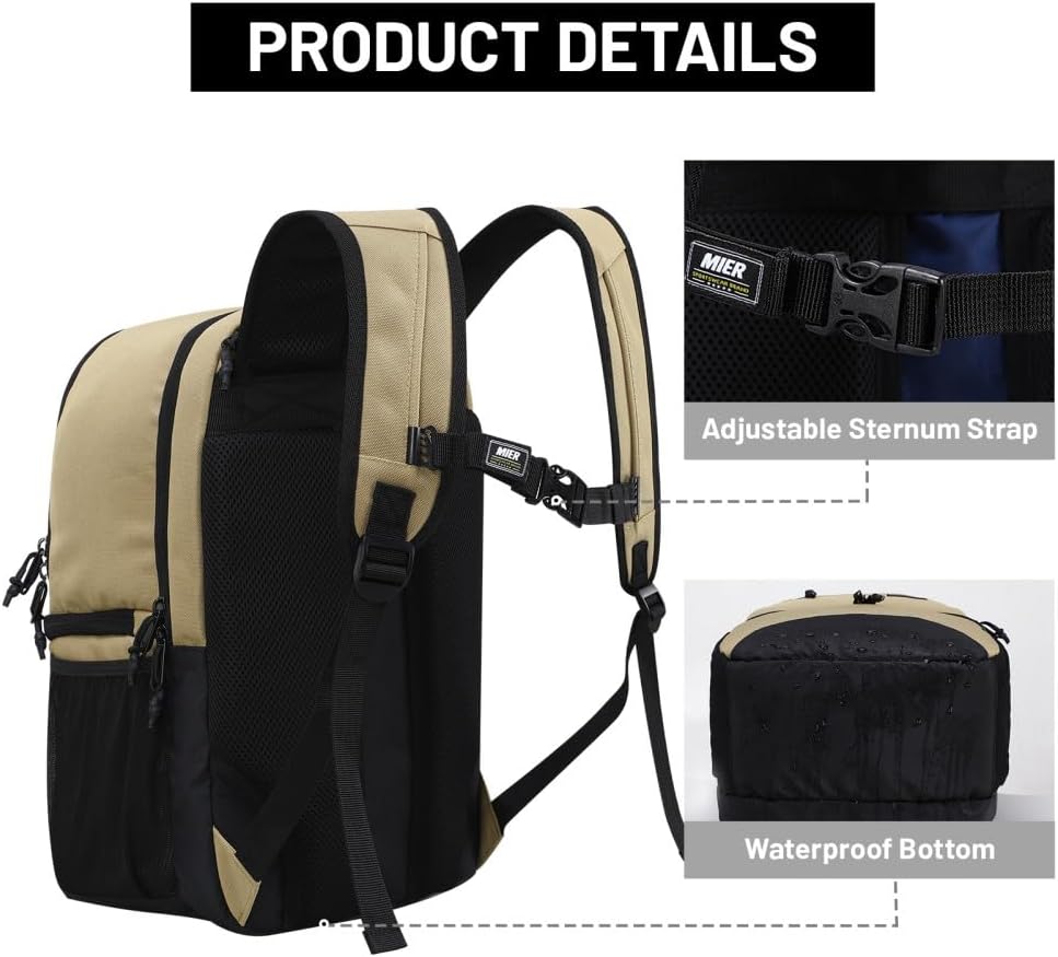 MIER 2 in 1 Insulated Cooler Backpack for Men Women Hiking Daypack with Lunch Compartment, Double Deck, Leakproof - Image 5