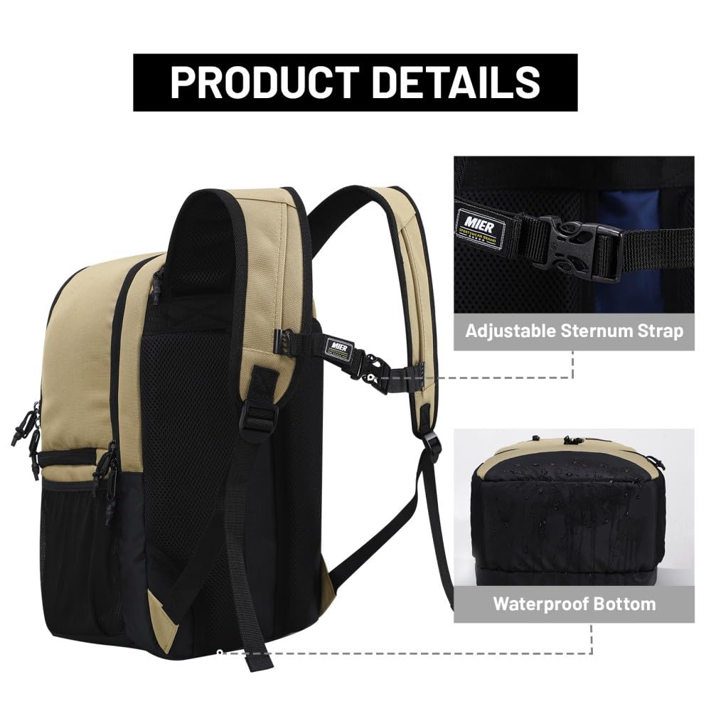 MIER 2 in 1 Insulated Cooler Backpack for Men Women Hiking Daypack with Lunch Compartment, Double Deck, Leakproof