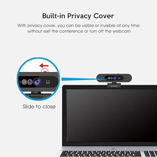 Miniatura 5 de TOALLIN Cámara web Full HD 1080P para Windows Hello Face Login reconocimiento facial IR Windows Hello Webcam con micrófono cámara de computadora