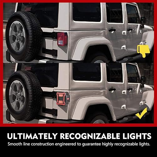 Miniatura 7 de FIERYRED Luces traseras LED compatibles con Jeep Wrangler JL 2018-2024, luces de marcha atrás, luces de marcha diurna