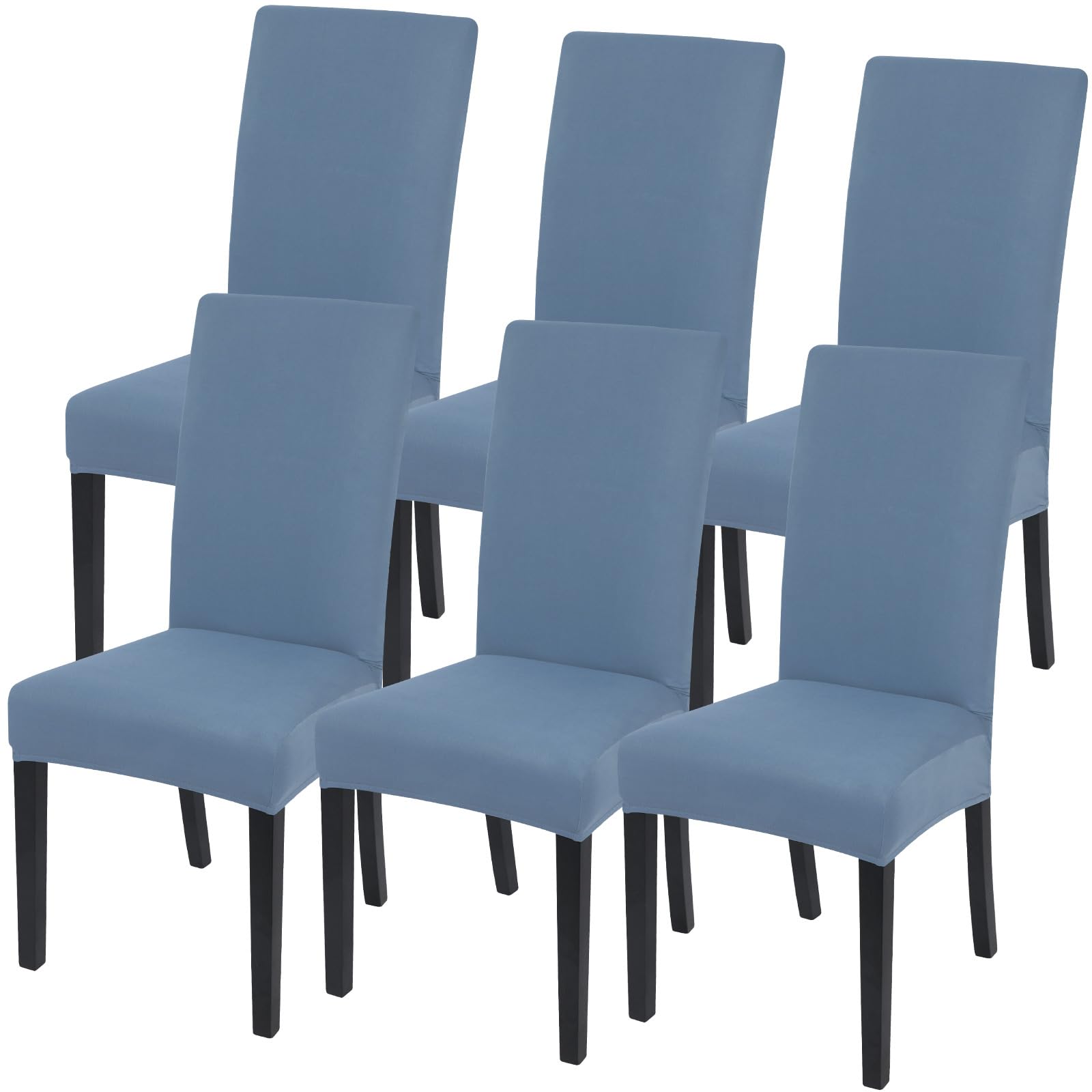 SearchI Dining Room Chair Covers Set of 6, Stretch Solid Color Parsons Chair Slipcovers Spandex Removable Washable Kitchen Chair Protector Cover for