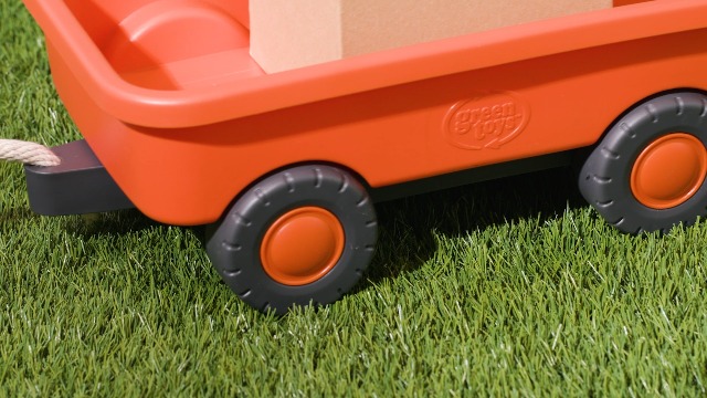 Chariot Green Toys – Orange, 38 X 25 Cm, En Plastique Recyclé, Sans BPA, Pour Enfant Dès 2 Ans, Intérieur/extérieur