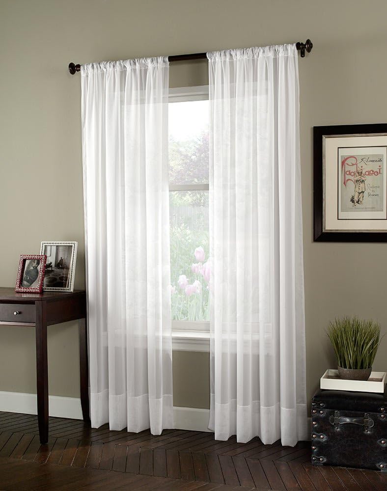 Curtainworks Soho Voile Sheer Curtain Panel, 59 by 120", Winter White
