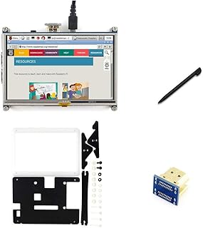 waveshare 5 inch HDMI LCD 800x480 Resistive Touch Screen Display Monitor Touchscreen with Case for Raspberry Pi 3B+ /3B /2B B+ /3A+ /A+ /Zero/Zero W, Support Raspbian Ubuntu Kali Retropie