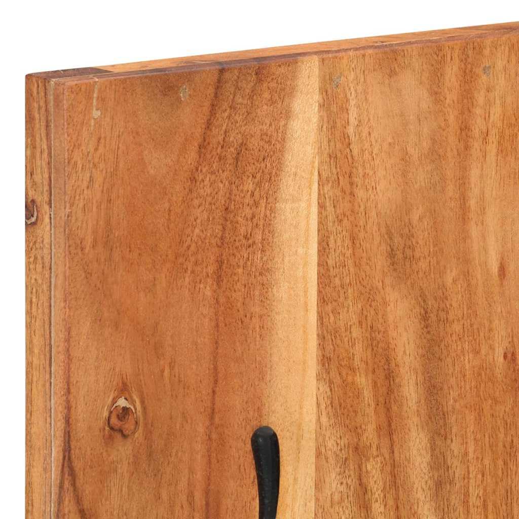 Perchero de pared 2 piezas 36 x 3 x 110 cm madera maciza de acacia