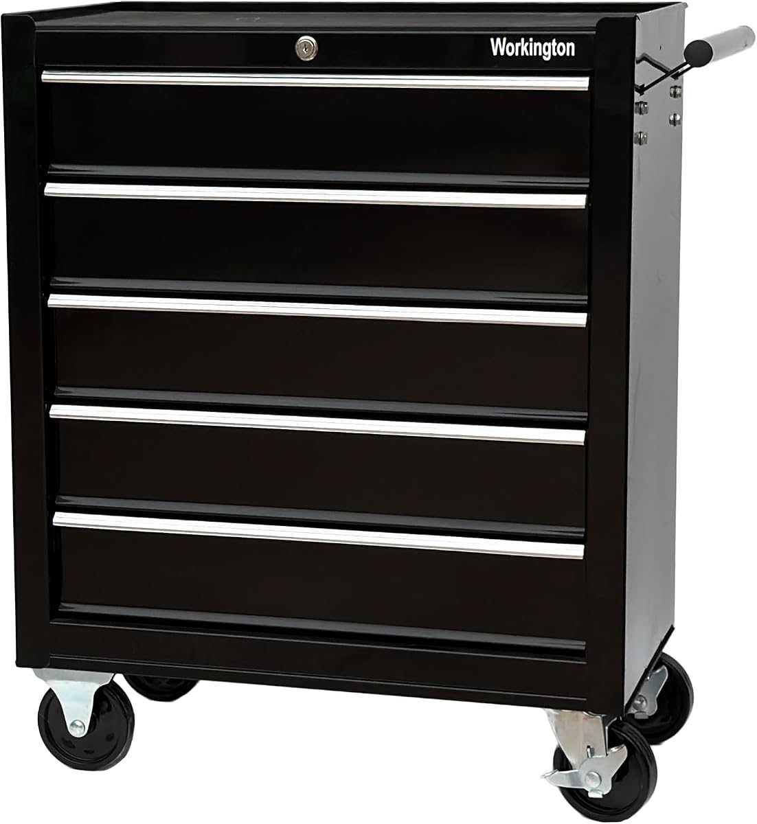 Workington Rolling Metal Tool Chest with 5 Drawers, 24" 5-Drawer Tool Chest Cabinet with Ball Bearing Drawer Slides, Steel Tool Storage Box Organizer 4101 Black