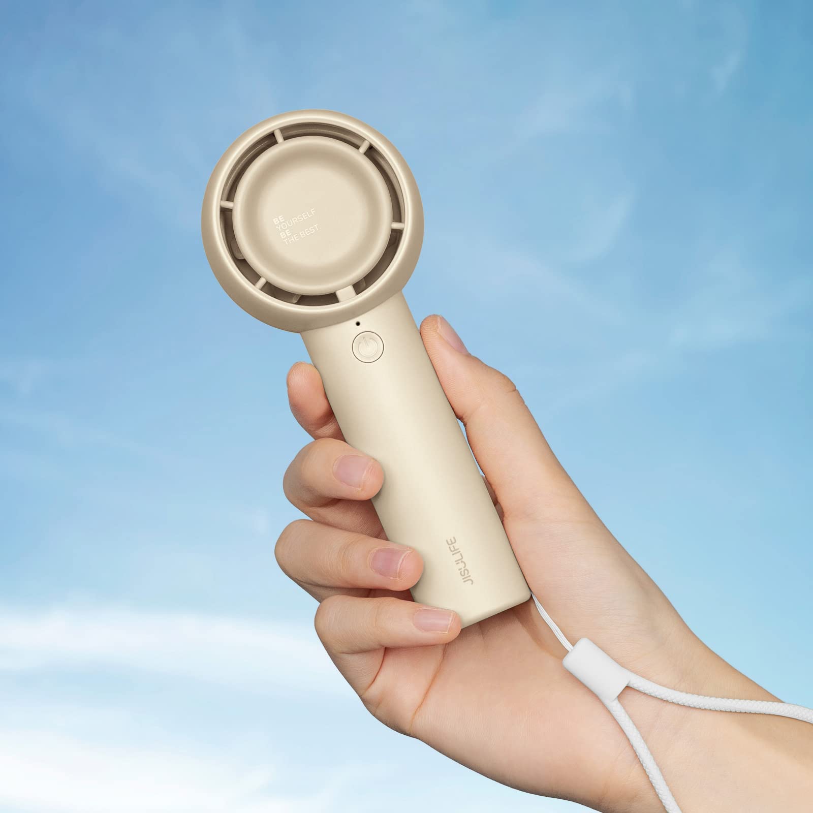 JISULIFE Mini Portable Fan-Bladeless Safe Design, Powerful Turbo Handheld Fan with 5 Speeds, 16Hrs Max Cooling Time，USB Rechargeable, Small Pocket for Travel/Lash, Gifts For Girls/Women