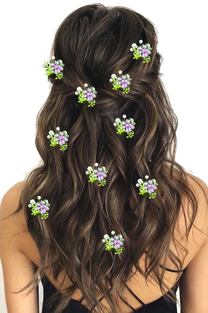 Hair Flare Artificial Round Shape Small Flower with Mogra Hair Pin/Bridal Wedding Hair Accessories/Hairpins/Juda Pins for Women and Girls- 2230, Baby Pink, Pack of 10 (B09HQZXTF1) Amazon Price History, Amazon Price Tracker