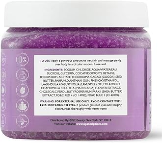 Spascriptions Lavender & Melatonin Calming Body Scrub with Chamomile For a Calmer & Softer-Looking Skin, Made to Smooth Exfoliate & REplenish the Skin, 21 oz.