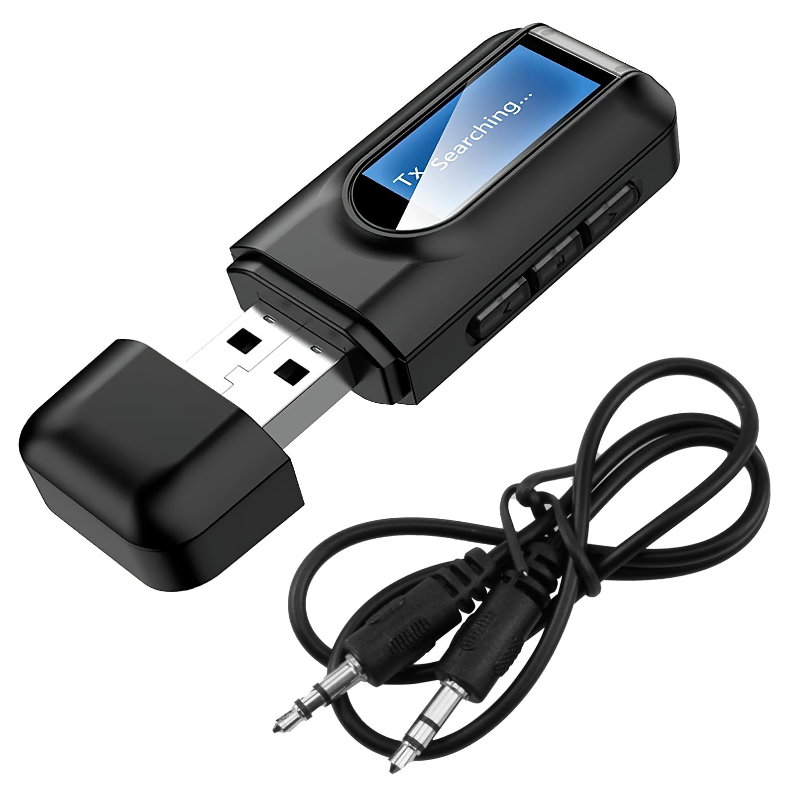 2 in 1 Transmitter Receiver Bluetooth Adapter with 3.5mm Jack Cable | Bluetooth 5.0 USB Receiver and Transmitter, Portable Wireless Transmitter for TV PC Speaker Headphone Amplifier