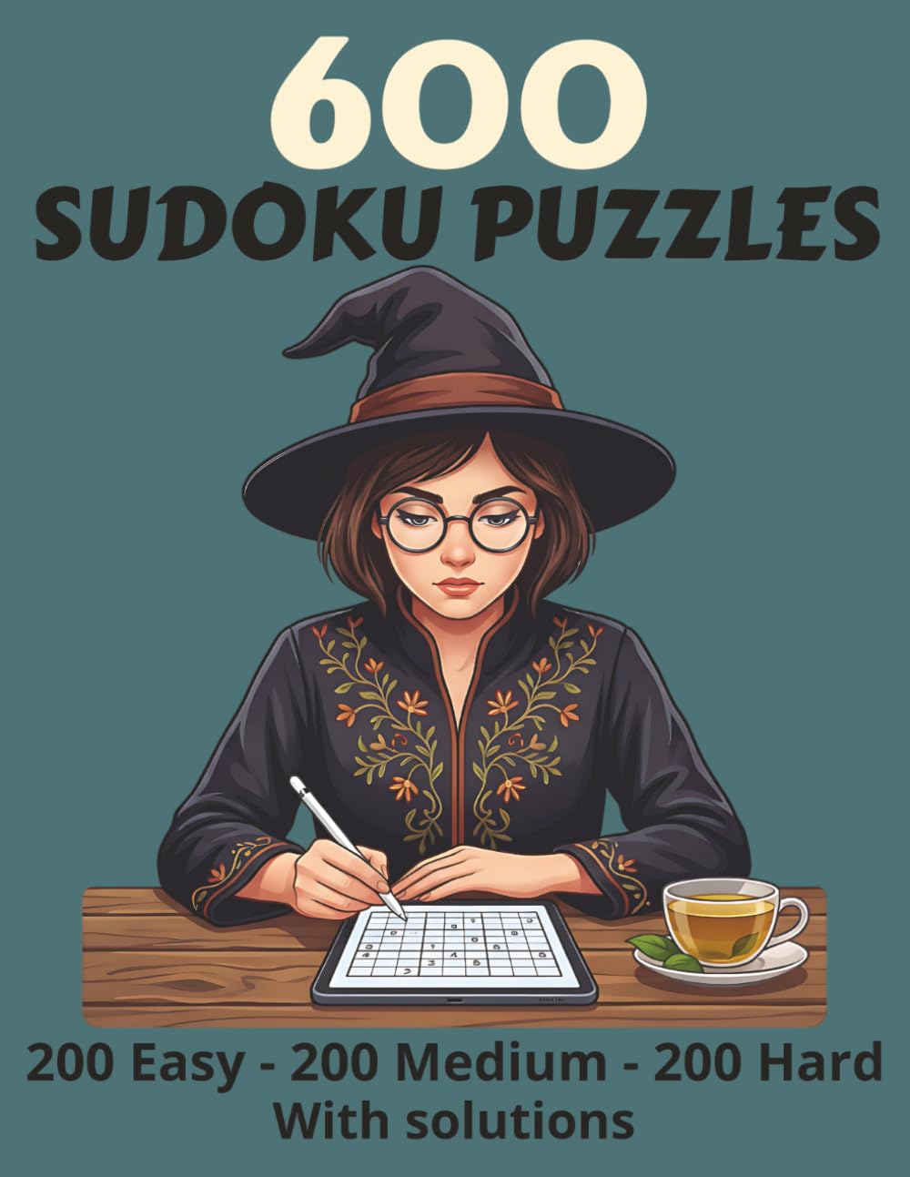 600 Sudoku puzzles: 200 easy, 200 medium and 200 difficult with solutions.