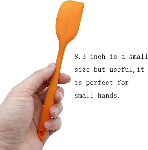 Miniatura 4 de 6 espátulas de silicona, espátula de goma pequeña de 8.3 pulgadas, resistente al calor, antiadherente, flexible, herramienta de mezcla para hornear
