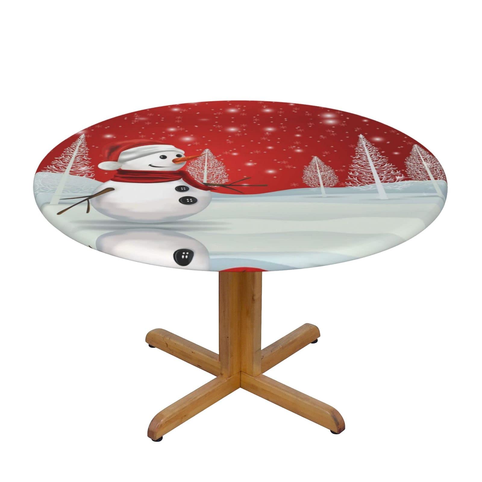 Nappe ronde Merry Christmas 138 cm élastique pour table cuisine et décoration de table Noël